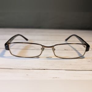 Versace Sleek Bronze Metallic Brown Designer Metal Glasses Frame, Unisex Retired